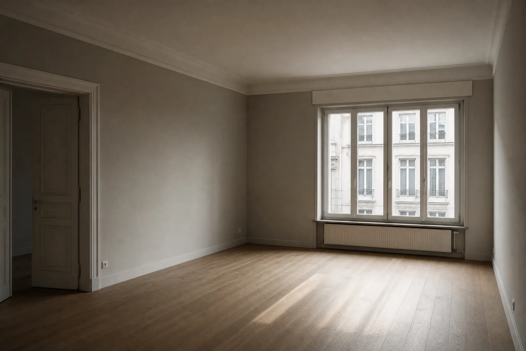 Leerstehender Raum vor dem Home Staging.